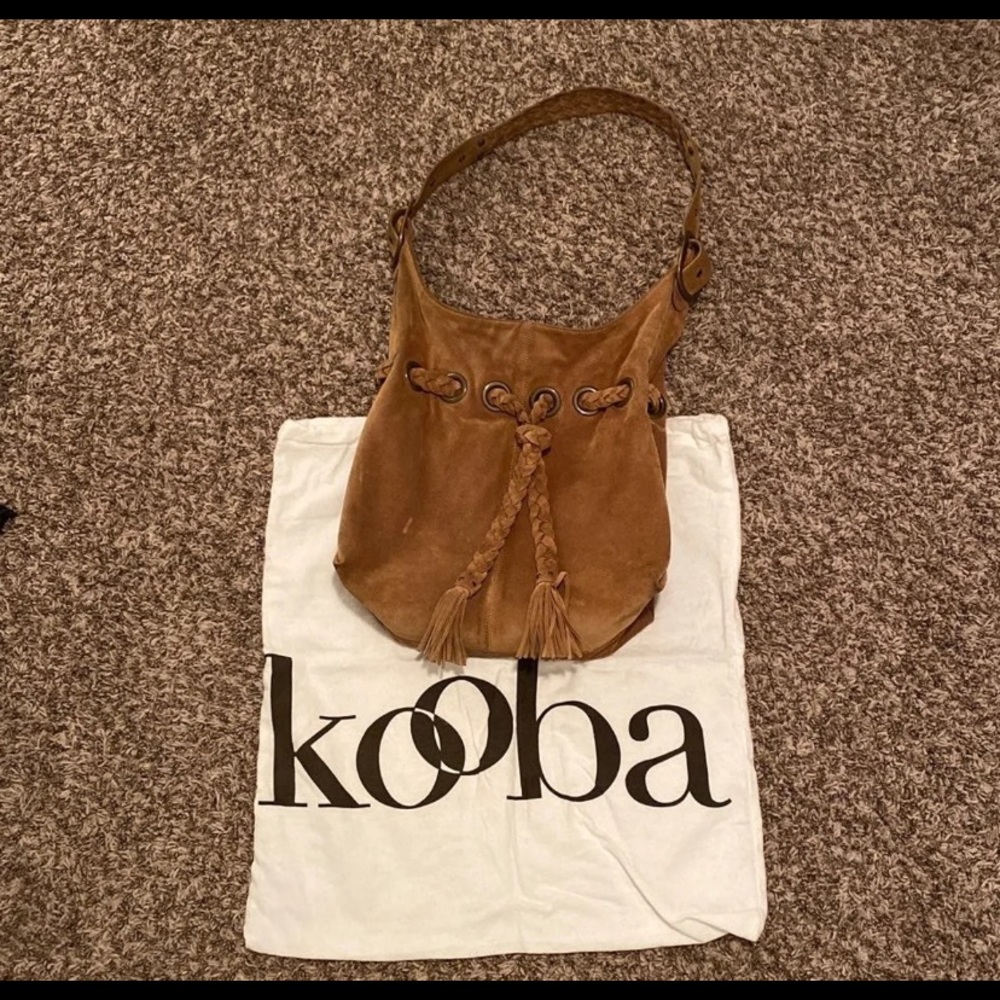 Kooba tan suede hobo bag